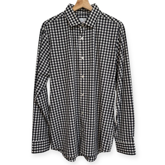 Mizzen + Main Leeward Collection Trim Fit Gingham Plaid Button Down Large - Picture 1 of 13